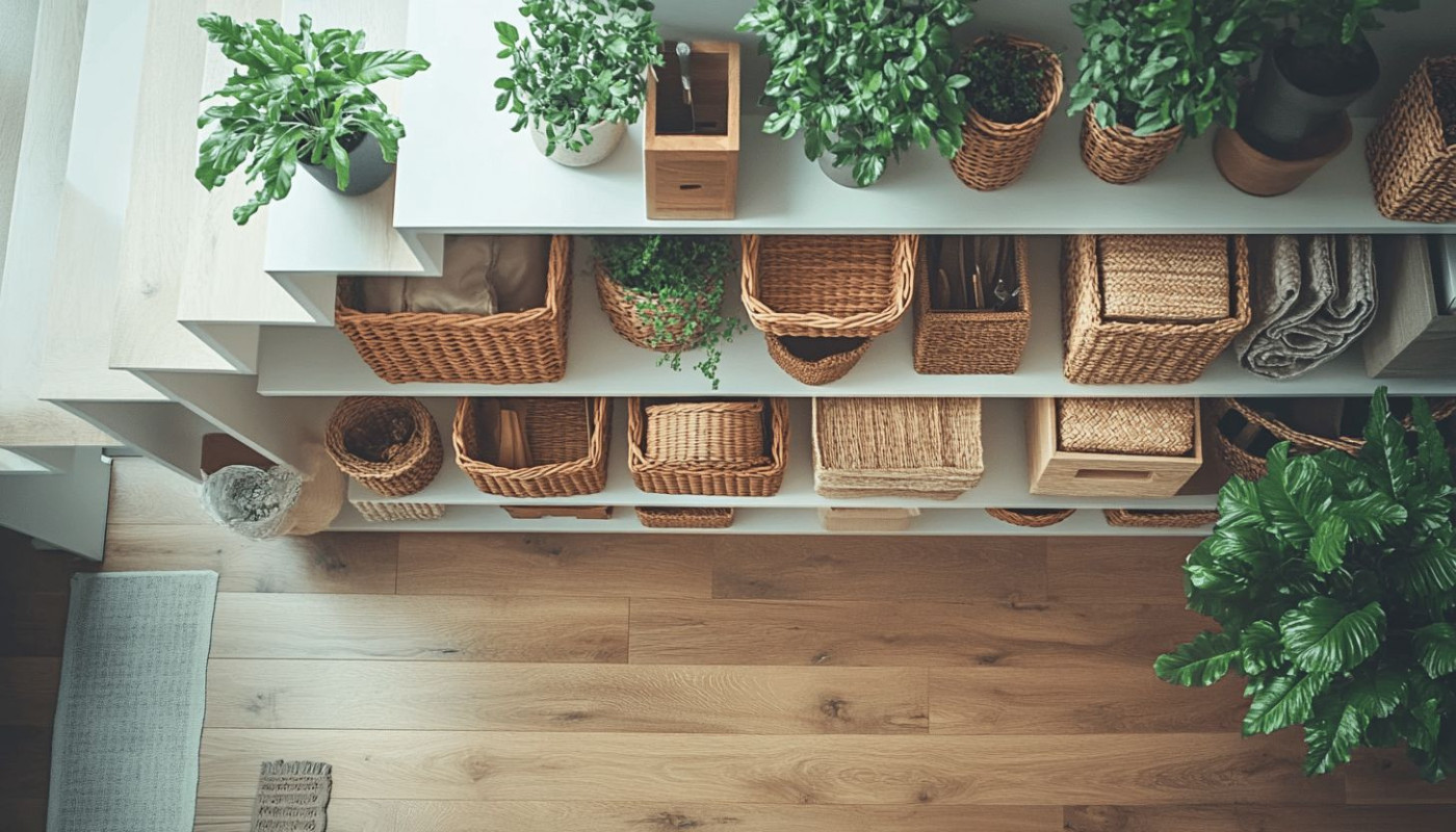 Divers - Optimiser l'espace sous escaliers pour un rangement déco et pratique